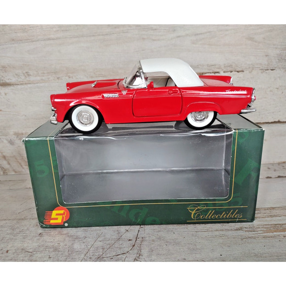Vintage Superior 1955 Ford Thunderbird Die Cast Pull Back Car Red w/ Box 5.75" - Picture 1 of 8